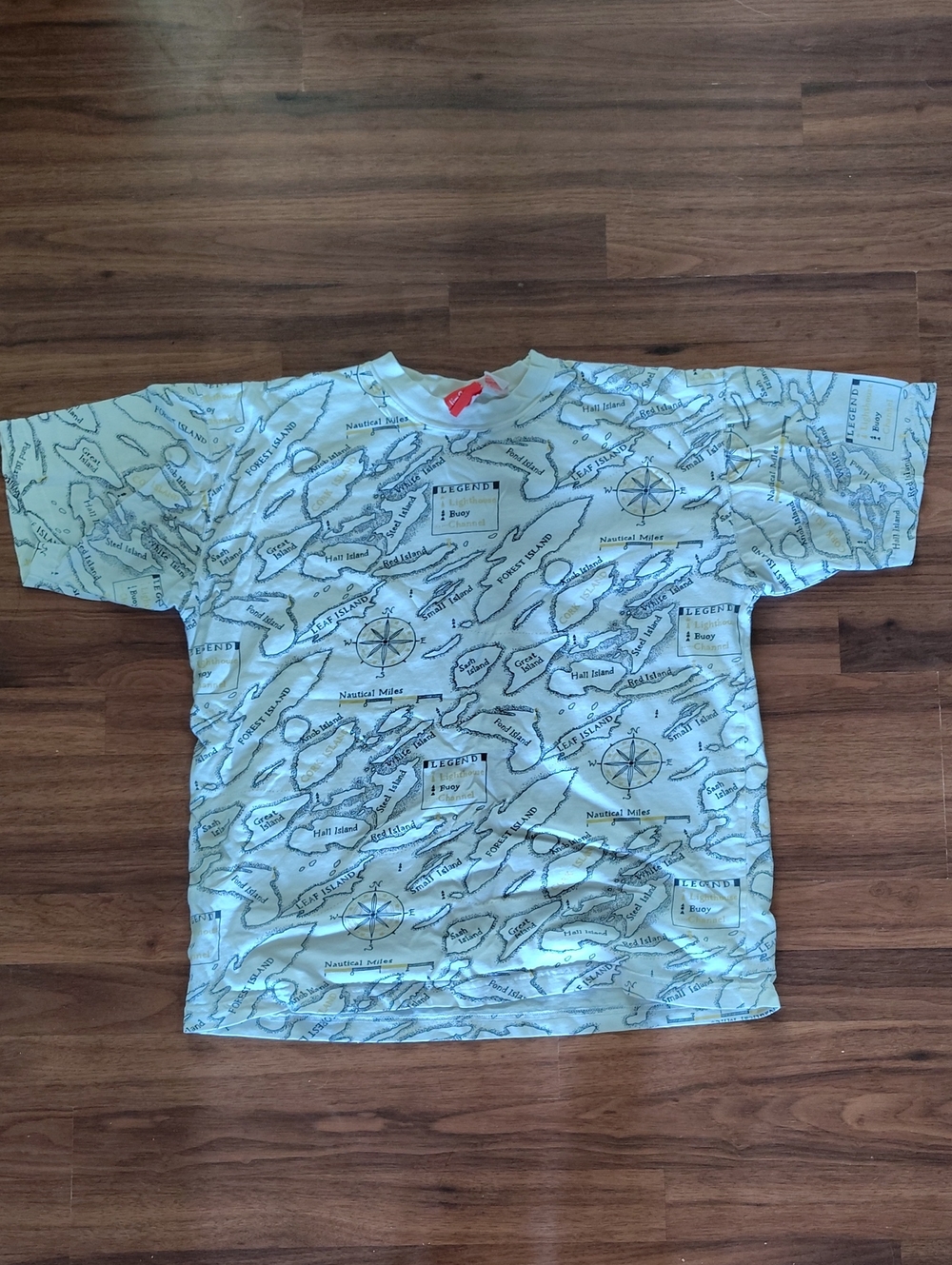 Vintage Liz & Co Nautical Map Print T-Shirt -